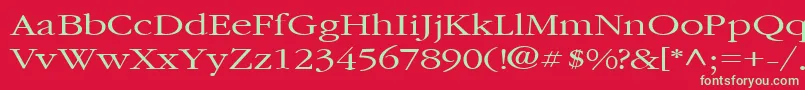 GarnetbroadRegular Font – Green Fonts on Red Background