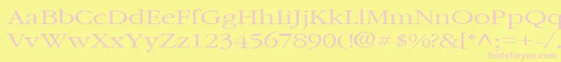 GarnetbroadRegular-Schriftart – Rosa Schriften auf gelbem Hintergrund