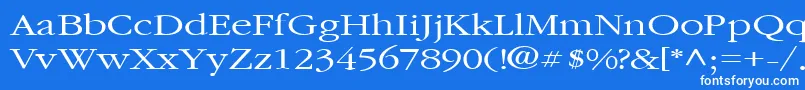 フォントGarnetbroadRegular – 青い背景に白い文字