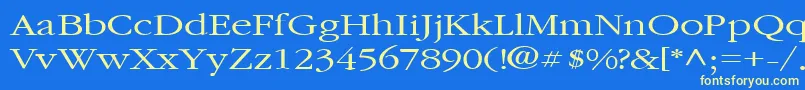 GarnetbroadRegular Font – Yellow Fonts on Blue Background