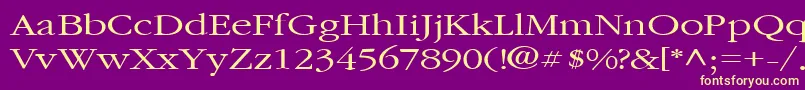 GarnetbroadRegular Font – Yellow Fonts on Purple Background