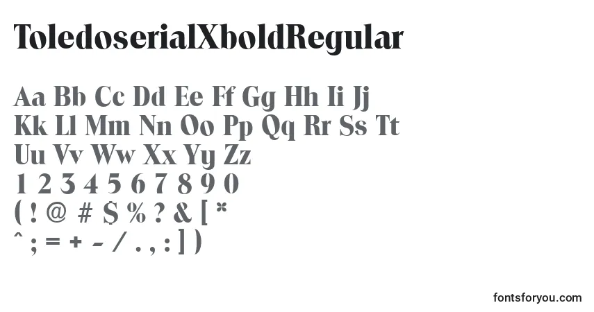 Police ToledoserialXboldRegular - Alphabet, Chiffres, Caractères Spéciaux