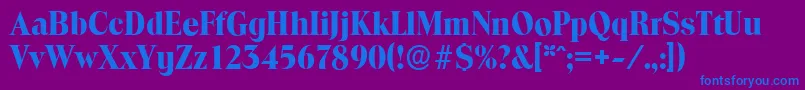Шрифт ToledoserialXboldRegular – синие шрифты на фиолетовом фоне