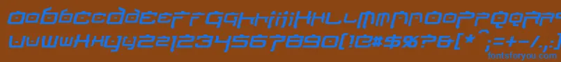 NipponTechItalic-fontti – siniset fontit ruskealla taustalla