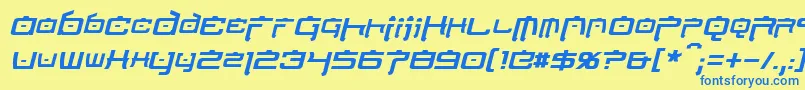 Шрифт NipponTechItalic – синие шрифты на жёлтом фоне