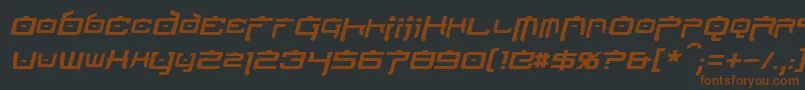 NipponTechItalic-Schriftart – Braune Schriften auf schwarzem Hintergrund