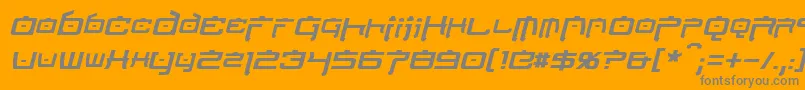 Czcionka NipponTechItalic – szare czcionki na pomarańczowym tle