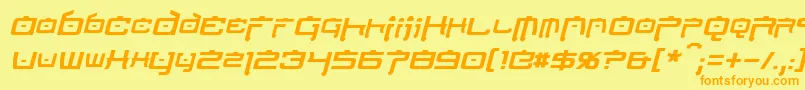 NipponTechItalic Font – Orange Fonts on Yellow Background