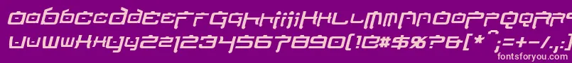 NipponTechItalic Font – Pink Fonts on Purple Background