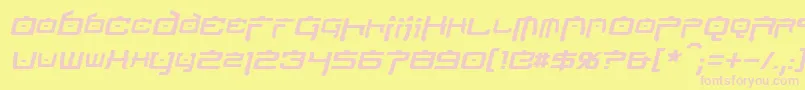 NipponTechItalic Font – Pink Fonts on Yellow Background