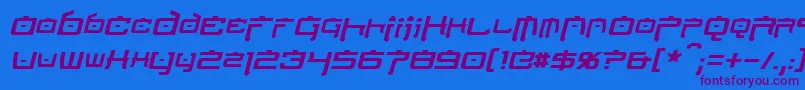 Шрифт NipponTechItalic – фиолетовые шрифты на синем фоне