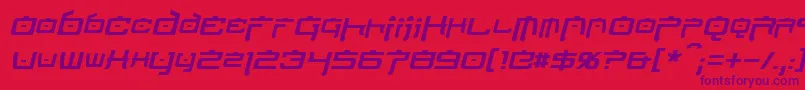 NipponTechItalic Font – Purple Fonts on Red Background