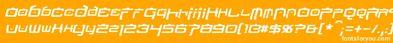 NipponTechItalic-Schriftart – Weiße Schriften auf orangefarbenem Hintergrund