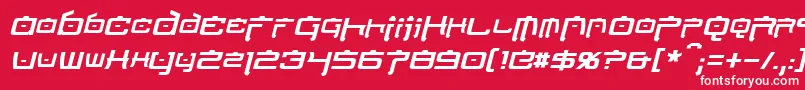 NipponTechItalic Font – White Fonts on Red Background