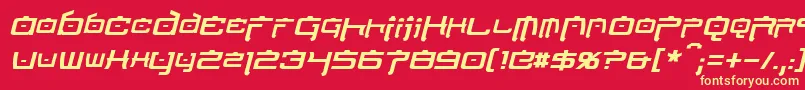 NipponTechItalic Font – Yellow Fonts on Red Background