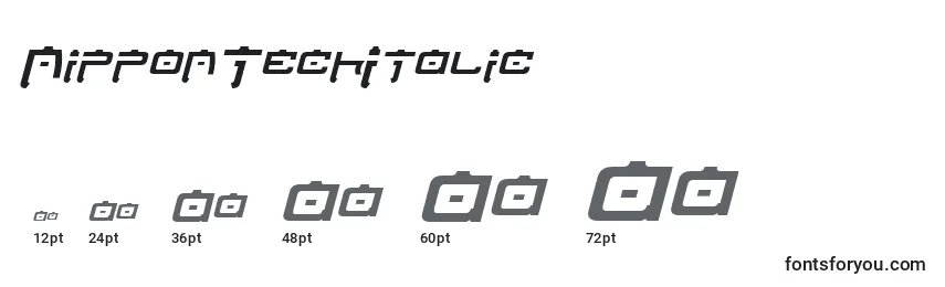 NipponTechItalic Font Sizes