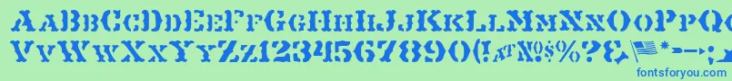 MaverickJl Font – Blue Fonts on Green Background