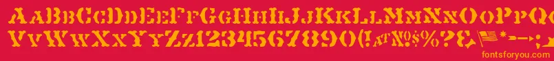 MaverickJl Font – Orange Fonts on Red Background