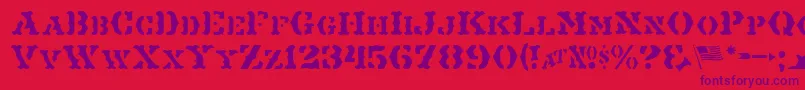MaverickJl Font – Purple Fonts on Red Background