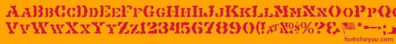 MaverickJl Font – Red Fonts on Orange Background