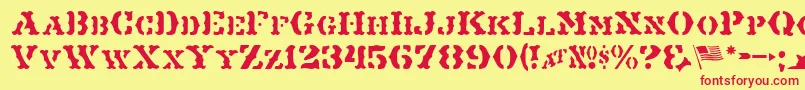 MaverickJl Font – Red Fonts on Yellow Background