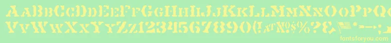 MaverickJl Font – Yellow Fonts on Green Background