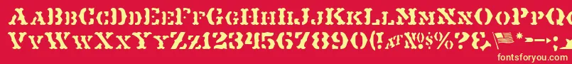 MaverickJl Font – Yellow Fonts on Red Background