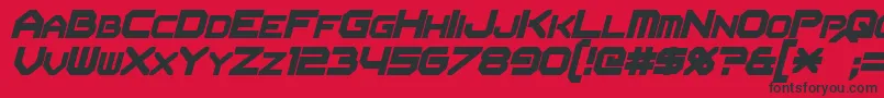 Fonte FlipbashItalic – fontes pretas em um fundo vermelho