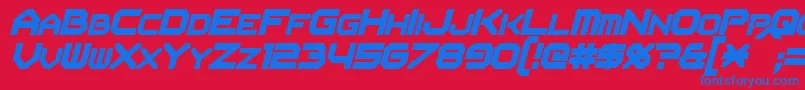 フォントFlipbashItalic – 赤い背景に青い文字