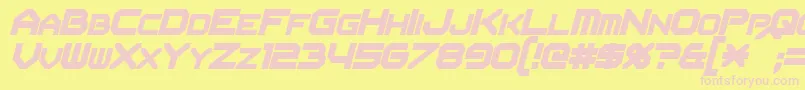 Fonte FlipbashItalic – fontes rosa em um fundo amarelo