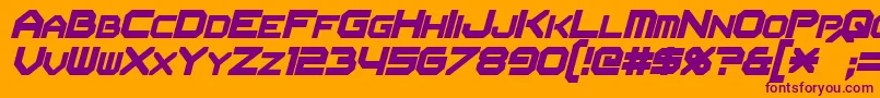 FlipbashItalic-fontti – violetit fontit oranssilla taustalla
