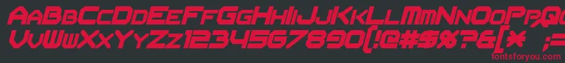 FlipbashItalic Font – Red Fonts on Black Background