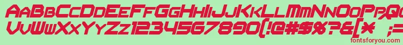 FlipbashItalic Font – Red Fonts on Green Background