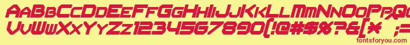 FlipbashItalic Font – Red Fonts on Yellow Background