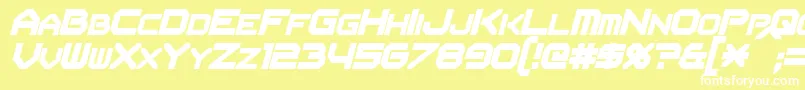 FlipbashItalic Font – White Fonts on Yellow Background