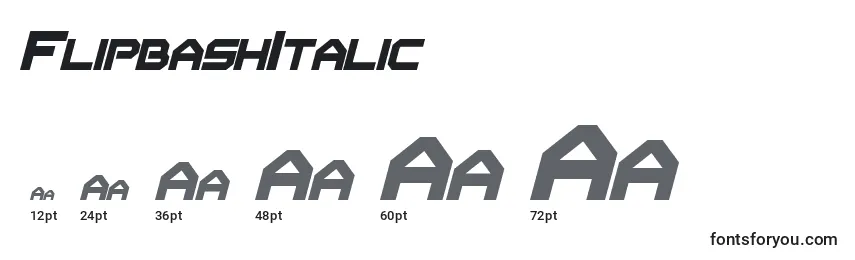 FlipbashItalic Font Sizes