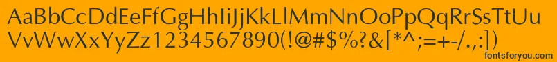 Agopusc-Schriftart – Schwarze Schriften auf orangefarbenem Hintergrund