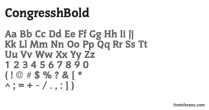 CongresshBold font – alphabet, numbers, special characters