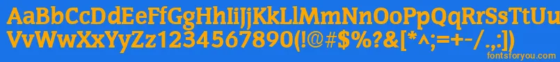 フォントCongresshBold – オレンジ色の文字が青い背景にあります。