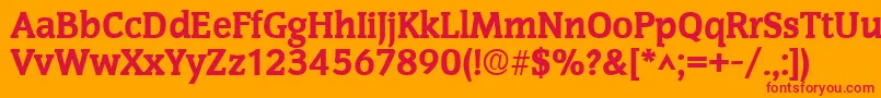 フォントCongresshBold – オレンジの背景に赤い文字