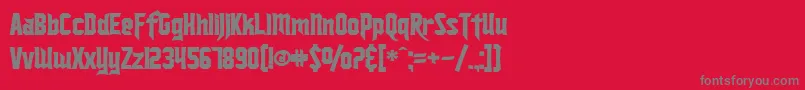 フォントSfIronsidesBold – 赤い背景に灰色の文字