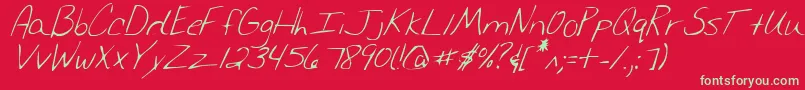 MerriChristinaItalic Font – Green Fonts on Red Background