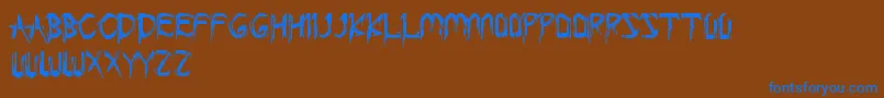 CondemnedToYourLoveフォントについての詳細 フォントCondemnedToYourLove – 茶色の背景に青い文字