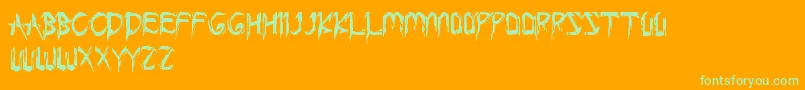 CondemnedToYourLove Font – Green Fonts on Orange Background