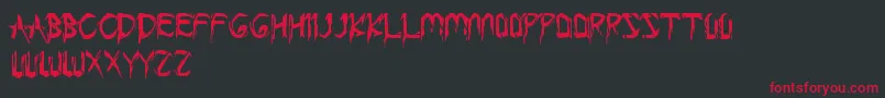 フォントCondemnedToYourLove – 黒い背景に赤い文字