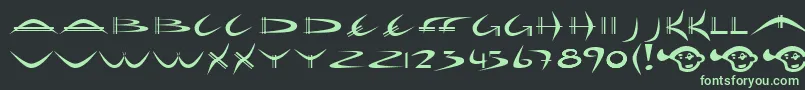 HolidayHardcoreBold-fontti – vihreät fontit mustalla taustalla