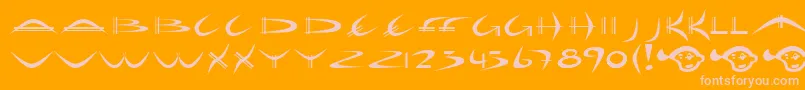 HolidayHardcoreBold-Schriftart – Rosa Schriften auf orangefarbenem Hintergrund