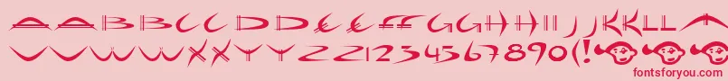 HolidayHardcoreBold-Schriftart – Rote Schriften auf rosa Hintergrund