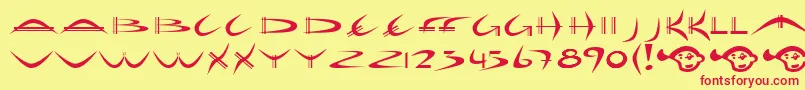 HolidayHardcoreBold Font – Red Fonts on Yellow Background