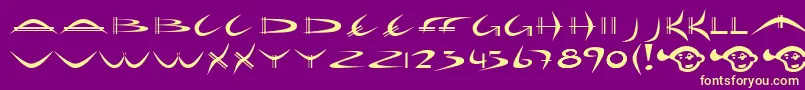 HolidayHardcoreBold-Schriftart – Gelbe Schriften auf violettem Hintergrund